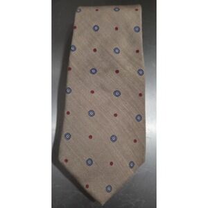 VINTAGE Cacharel Paris Neck Tie Mens Brown Foulard Silk Woven Hand Printed ITALY
